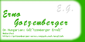 erno gotzemberger business card